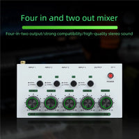 4-Channel Audio Mixer with Low Noise for Home Studio