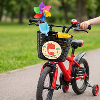 Kids' Bicycle Basket with Pinwheel and Bell for Balance Bikes & Mountain Bikes