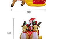 Christmas Inflatable Reindeer Sled and Santa Claus Yard Decoration (EU Plug)