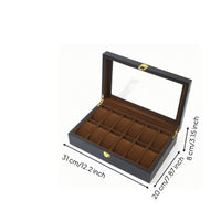 Clear Watch Display Box Matte Watch Organizer with Glass Lid Slim Storage Hinged for Collectors