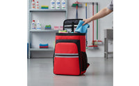 Waterproof Cleaning Backpack Wear-Resistant Cleaning Tools Backpack Heavy Duty Tool Kit Carrier Structured for Cleaners, Housekeepers, Janitors, Housekeeping