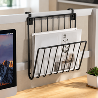 Metal Wall Hanging Basket, 2 Pack Kitchen Storage Rack, Automatic Vertical Organiser for Small Flats, Space Saving Wire Wall Shelf