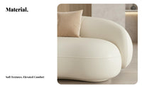 space-efficient Size Curved Settee Modern design Loveseat Soft Upholstery Living Room Furniture Armless for Apartment Dwellers, Interior Designers, hair salon, Small areas, Reception Area, Boutsideique