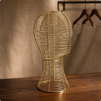 Gilded Hat Display Stand Handmade Iron Hairpiece Stand Stable Base Hairpiece Mannequin Head