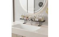 Sink Organizer with Cutout Space-Saving Behind Faucet Storage Shelf Easy Drainage over Faucet Shelf for Washstand
