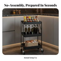3-Tier Rolling Cart Movable 3 Tier Rolling Cart Heavy Duty for Students, Parents