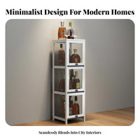 Spirits Display Rack Modern Beverage Storage Rack Narrow Spirits Cabinet Sturdy Construction Space Saving Transparent Acrylic Shelves Suitable for Collectors Hobbyists Kitchen Study Living Room Bedroom