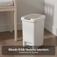 Lidded Diaper Pail Odor-Resistant Closure Foot Pedal Trash Can Slim Rectangular Trash Can Hands-Effortless Function Push Button