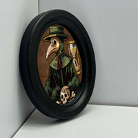 Gothic Art Photo Frame, Oval Wooden Picture Frame for Wall or Table