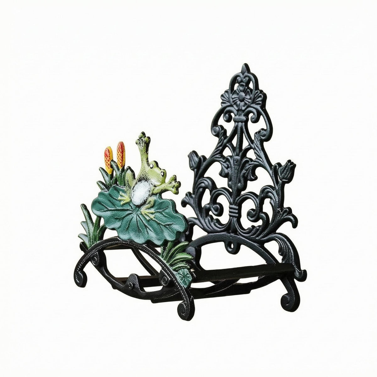 Wall-Mounted Hose Rack Ornamental Backplate Cast Iron Hose Holder Sturdy