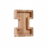 Wooden Letter Piggy Bank Natural Wood Alphabet Currency Box Creative Design
