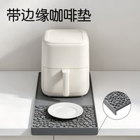Coffee Machine Silicone Mat with Edge, Tamper Mat, Bar Counter Kitchen Non-Slip Mat, Water Absorbent Silicone Pad