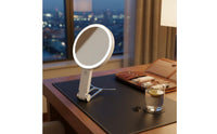 3-Color Light LED Makeup Mirror Adjustable Brightness Double-Sided Lighted Mirror Dimmable Beauty Tool Foldable for Dressing Table, Bedroom, Travel