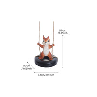 Squirrel Tire Swing Ornament Weather-Resistant Hanging Squirrel Statue Cute Design Garden Decor for Gardeners, Patio