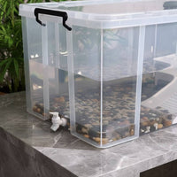 Transparent Turtle Tank with Lid and Drainage