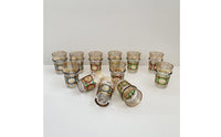 12 Pieces Tea Cup Set Clear Cups with Gold Rim Transparent for Restaurants