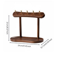 Key Organizer Stand Tray Solid Wood Entryway Key Rack Retro Design Household Storage for Bedside Table