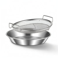 Mesh Draining Basket Low-Profile Oil Strainer with Handles Rust-Proof for Frying