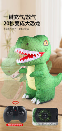 Remote Control Inflatable Dinosaur Toy with Music, One-Key Auto Inflation