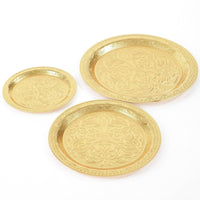 Vintage Metal Tray with Floral Pattern Elegant Embossed Iron Tray Long-Lasting Gold Platter Easy to Clean for Hosts, Table Setting, Parties