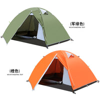 户外单人双层露营徒步骑行过夜登山帐篷航空铝杆双层防雨露营帐篷
