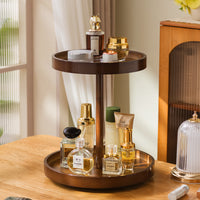 Rotating Cosmetic Organizer with Makeup Brush Holder for Dresser