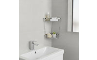 Corner Washroom Rack Double-Layer Washroom Storage Rack Stainless Steel Triangular Wire Basket for Small Apartments, Dorm Rooms