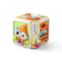 Interactive Learning Cube with Sea Creature Theme Tactile Motor Skills Toy with Beads Early Education Activity Polyhedron Hands-on for Babies, Playroom
