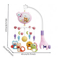 Clamp Mount Musical Crib Mobile Curved Stand Music Crib Mobile Battery Powered Rotating Hanging Toy Soft Light for Babies, Newborns, Nursery