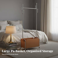 Rolling Clothes Organizer Mobile Design Rolling Valet with Bin for Dressing Room