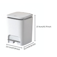 Gold Trim Press Top Bin Large Capacity Step-on Pedal Bin Stylish Design