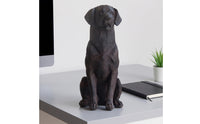 Resin Sitting Dog Figurine Seated Dog Figurine Tabletop Ornament Carved for Collectors, Living Room, Entryway, Office, Bookshelf