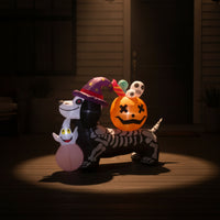 Skeleton Dog Inflatable Halloween Decoration Halloween Yard Decoration Outdoor Festive for Party, Entryway