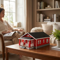 Model House with Porch Finished Scale Model House Detailed for Collectors