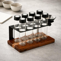 6 Pieces Coffee Bean Canister Transparent Coffee Bean Jar Set with Funnel