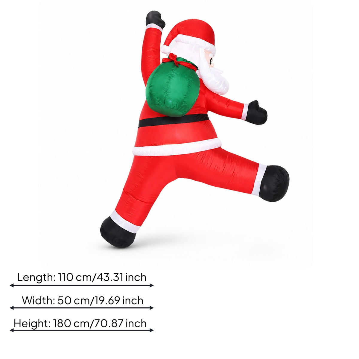 Climbing Santa Red Suit Christmas Figure