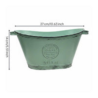 Decorative Metal Flower Tub Handles Rustic Metal Container Weather-Resistant