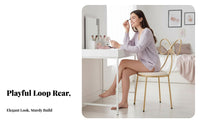 looprear Chair Plush Texture plush Armless Chair with loop Pillow golden-hued Legs