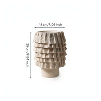 Vase with Wrinkled Texture Contemporary Resin Vase Sturdy for Shelves