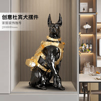 Doberman Dog Figurine for Home Decor, Modern Minimalist Style, Resin, Gift for Housewarming