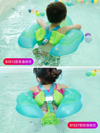 Inflatable Baby Swim Ring with Canopy and Anti-Slip Seat