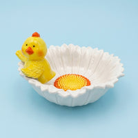 Cute Duck Ceramic Bowl, Floral Pattern