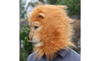 Lion Mask Latex Lion Head Headpiece Textured Creature Head Face Coverings for Halloween, Cosplay