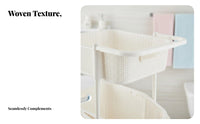 Tiered Rolling Laundry Sorter Large Capacity Vertical Rolling Hamper for Parents