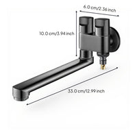 Washing Machine Faucet, 1-in-2-exit Rotating Water Tap, Balcony Mop Sink Adapter, Quick-Open Extension Connector