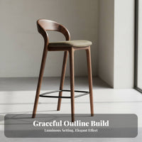 Modern Chinese Design Highrear Counter Stool Minimalist design Bar Chair Elegant Look Seating Furniture Sturdy Frame for Interior Designers, Homeowners, Entertainers, Restaurant, Reception Area, Kitchen Island, Bistro