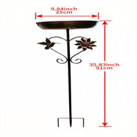 Vintage Dual-Purpose Bird Bath and Feeder with Metal Craft