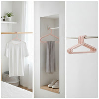 5 Pieces Hanger with Notches Compact Plastic Hanger Plastic Clothes Hangers Lightweight Sturdy for Closet, Wardrobe