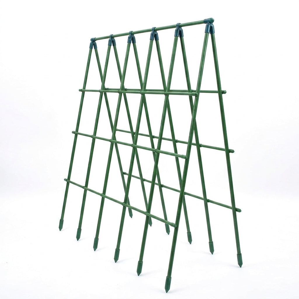 Garden Trellis for Outdoor Plants and Garden Stakes, Heavy Duty Plant Support for Cucumber Trellis, Strong Steel Plant Stakes with Cap, 10 Pack