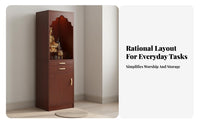 Solid Wood Buddhist Altar Cabinet Dustproof Door Chinese Altar Cabinet with Storage Widened Design Buddhist Meditation Table for Spiritual Practitioners, Meditators, Homeowners, Prayer Room, Temple
